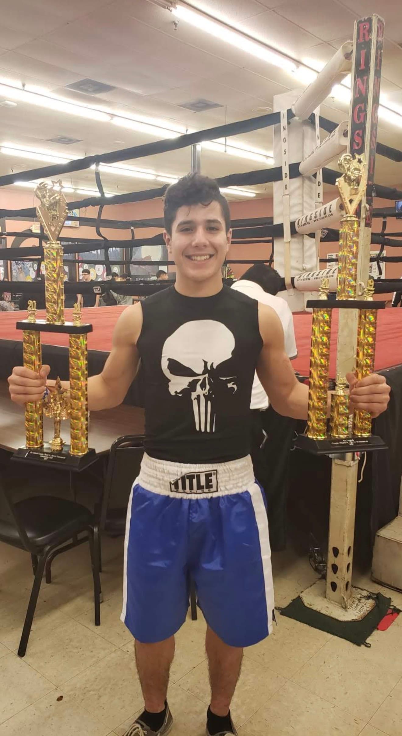 With trophies after a show